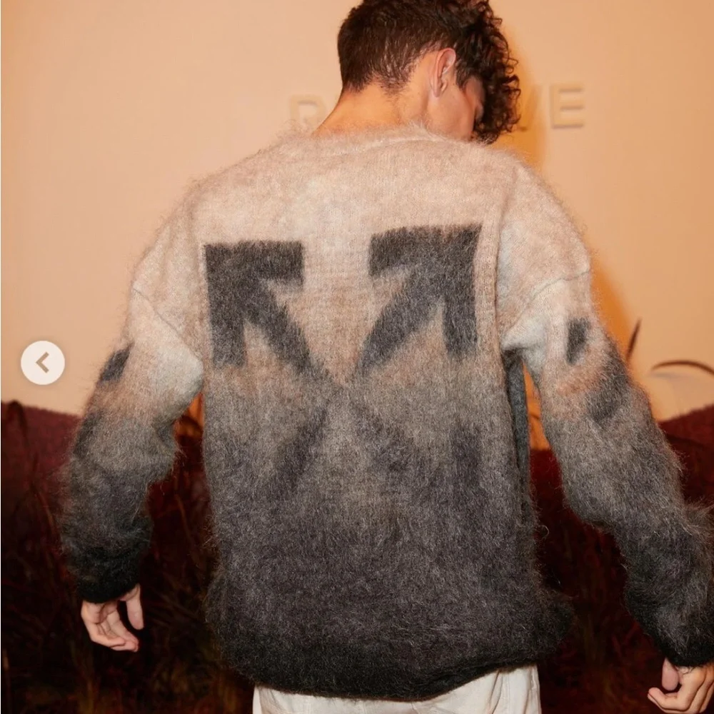 Authentic Off white Diag Arrow knit Mohair Blend Sweater